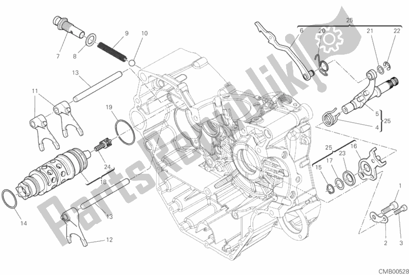 Alle onderdelen voor de Schakelnok - Vork van de Ducati Hypermotard 950 SP 2020